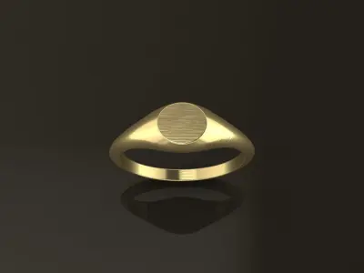 Dainty Thin Signet Ring Round Mix Size 3D print model