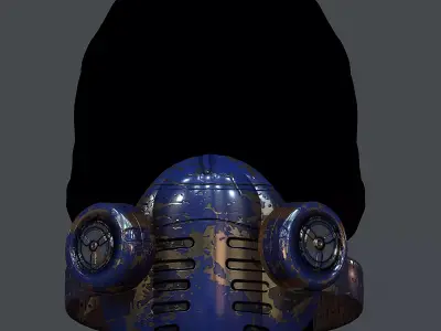 Gas mask helmet 3d model scifi Low-poly  Low-poly 3D model