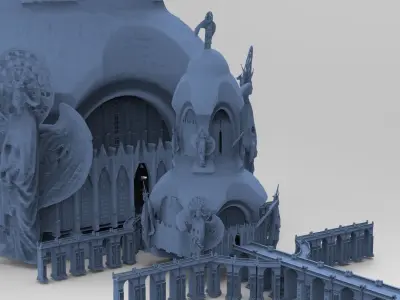 Angelic Holy Tower 4 With Holy bridges 3D model