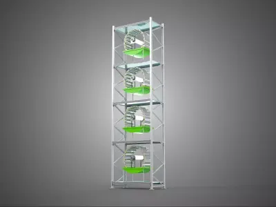 STACK VERTICAL GARDEN TOWER FRAME ROTARY HYDROPONIC PLANT FARM 3D model
