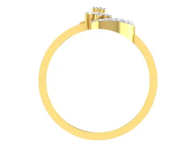 Solitaire Women Engagement Band Ring 3D print model 5