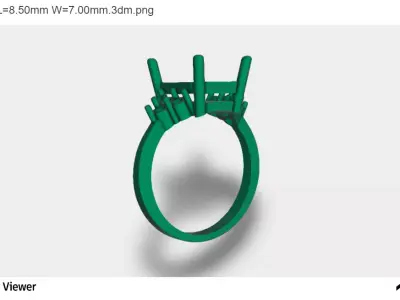 Men Ring with an Asscher Cut Center Stone 3D print model get