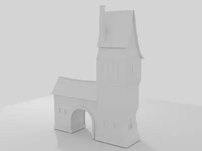Cartoon medieval house 4 3d Low-poly 3D model