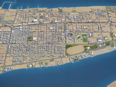 Umm al-Quwain Low-poly 3D model