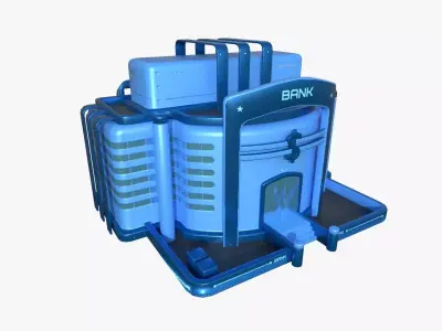 SciFi Bank A03 Bank - Sci Fi Exterior Design Low-poly 3D model