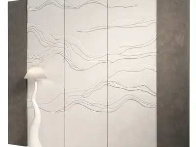 Decorativ panel wave 2 3D model