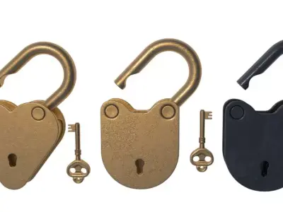 Padlock Gold collection 3D model