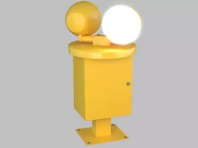 Airport Rotating Beacon Light  Aerodrome Beacon  Low-poly 3D model