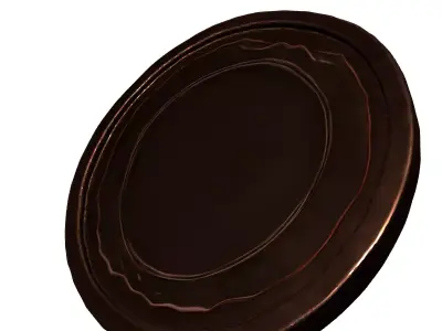Decorative Hammered Copper Coaster Low-poly 3D model