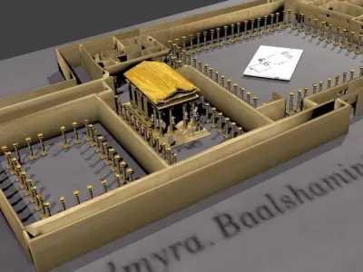 Ancient Temple area game ready tested on Unity 3D model