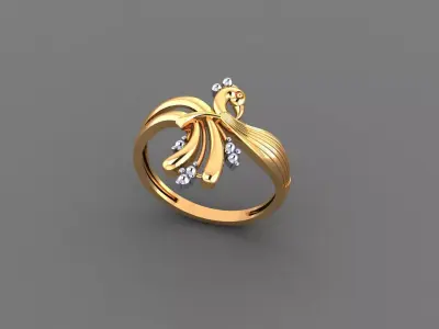 30 LIGHT WEIGHT PEACOCK LADIES RINGS 3DM STL 3D print model