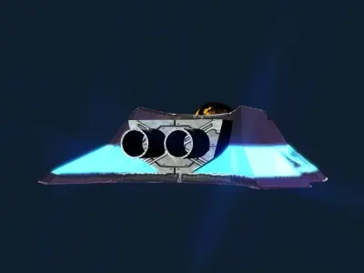 Creative Universe Flat floor Spaceship Low-poly 3D model