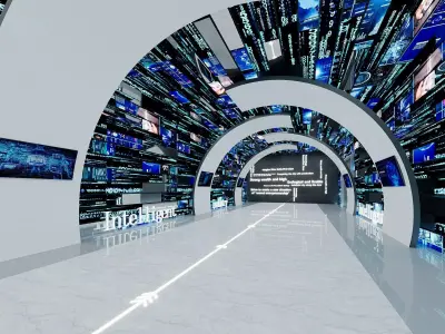 Sci-Fi Data Tunnel Corridor 3D model