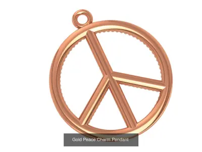 3 Peace Charms Pendant Necklace  3D Model Pack