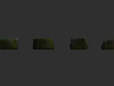 Cave Platform 3 - Moss 1 Low-poly 3D model
