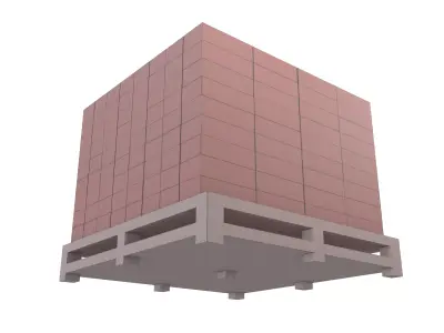 Lowpoly Pallet of Bricks v1 002 Low-poly 3D model