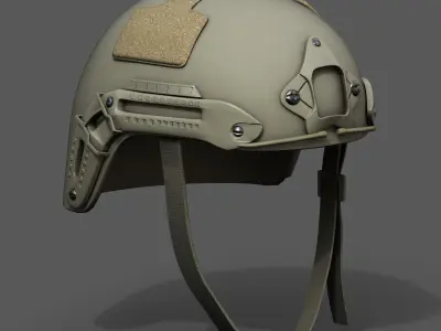 Helmet military combat fantasy scifi  Low-poly 3D model