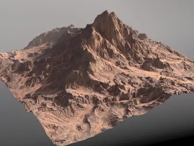 8k Rocky desert Mountain V2 3D model