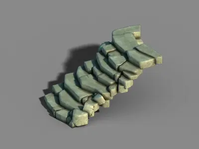 New Village - stone stairs 01 3D model