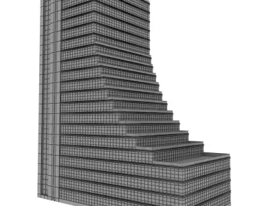 Simple Skyscraper Model with Terraces 3D model