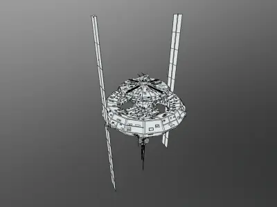 Earth Orbital 1 Remastered Low-poly 3D model