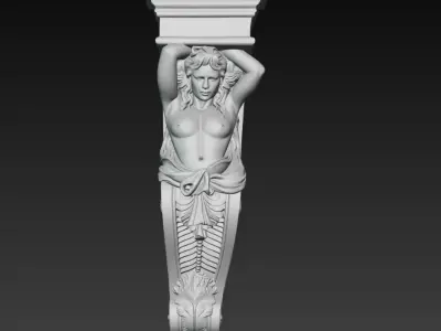 Classical Atlas Column Architectural Sculpture 3D print model