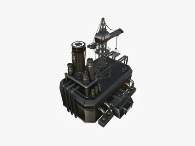 SciFi Factory A09 Dark Metal - Sci Fi Exterior Design Low-poly 3D model