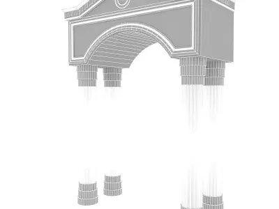 Classic Building Entrance 3 Low-poly 3D model