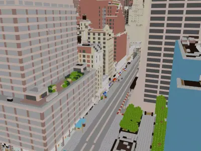 3D map Minecraft New York  Low-poly 3D model