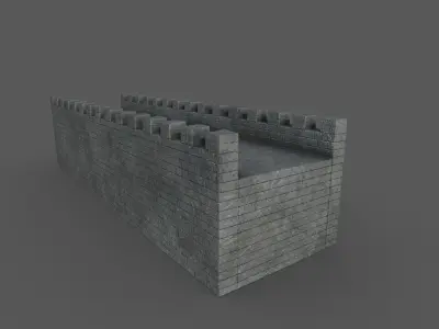 medieval city wall 3D model