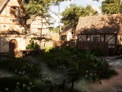 Medieval Village Modular Environment Pack Game Ready Low-poly 3D model