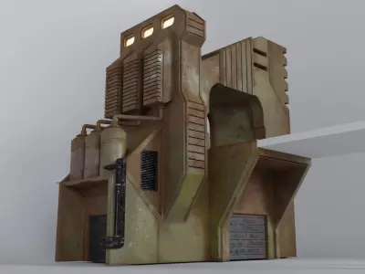 Cyberpunk City Scene Collection - Industrial Street 3D model