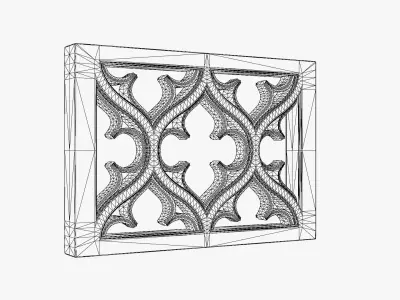 Gothic Wall Panel Ornament Low-poly 3D model