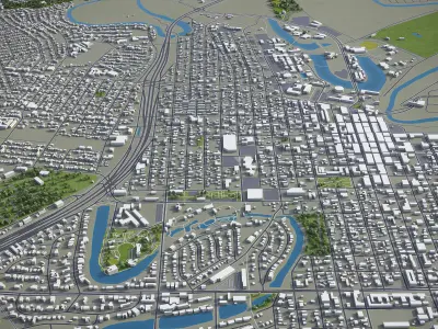 Brownsville - City 3D Model Low-poly 3D model