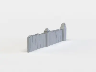 Stones wall Low-poly 3D model