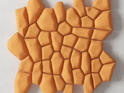 Decorative stone panel polygon 3D model