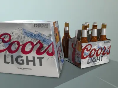 Coors Light Beer Low-poly 3D model
