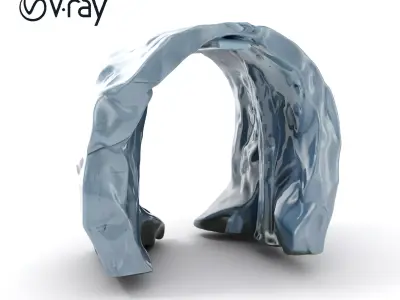 Waterfall Rock Archway D Model Pack Low-poly 3D model