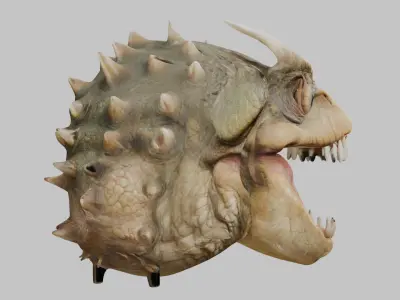 Sci-fi Dragon Head Low-poly 3D model