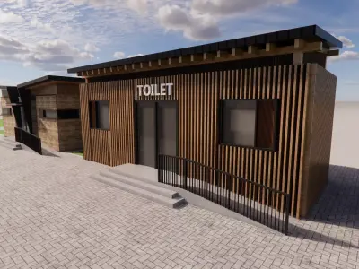 Public Restroom Building -B4 3D model