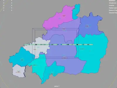 Castelo Branco  Portugal map region geography political 3D model