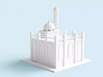 One Tower Masjid Free 3D model