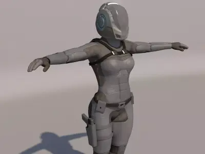Sci-fi armor suit 3D model