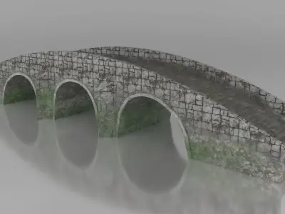 Stone Bridge Low-poly 3D model get