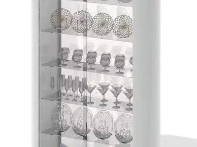 Plexiglass And White Shelf 3D model