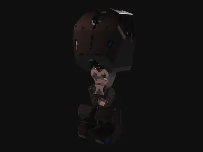 robotic skeleton torso scifi alien  3D model