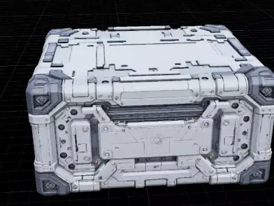  Sci-Fi Storage Crate  Game-Ready Modular 3D Model Low-poly 3D model