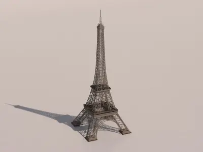 Eiffel Tower day and night 3D model