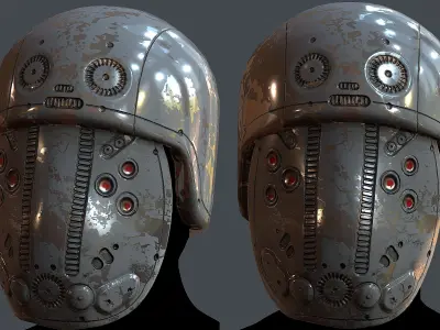 Gas mask helmet 3d model scifi Low-poly Low-poly 3D model Low-poly 3D model 58