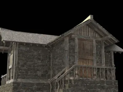 village house low poly medieval house Low-poly 3D model purchase